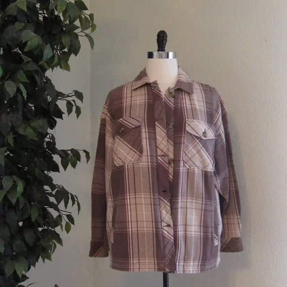 Aerie Offline Flannel Button Down Shacket - Like New - Picture 4 of 11